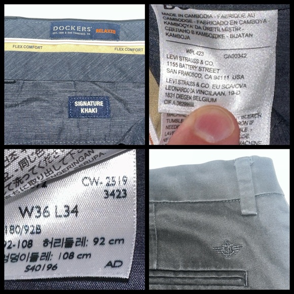 Dockers 🖤⚓️ Mens, Black, Khaki, Relaxed Fit, Wrinkle Free, 4 Pockets, Comfy ✌🏼 - Picture 5 of 16